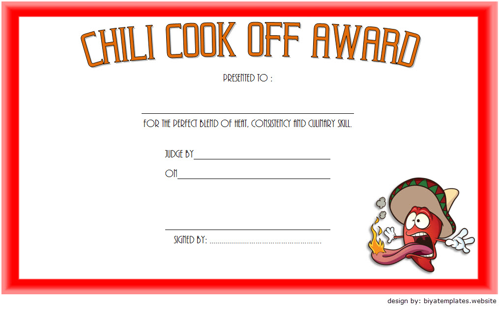 10+ Chili Cook Off Certificate Template Free Printables In Chili Cook Off Certificate Templates