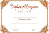 10+ Downloadable Certificate Of Recognition Templates Free For Fantastic Downloadable Certificate Templates For Microsoft Word