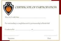 13 Best Basketball Participation Certificate Images On With Regard To Netball Participation Certificate Editable Templates