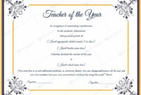13 Best Teacher Of The Year Award Certificate Templates For Free Best Teacher Certificate Templates Free