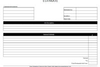 13 Free Sample Job Estimate Form Printable Samples Throughout Free Blank Estimate Form Template