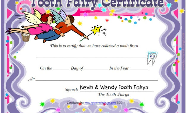 14+ Printable Tooth Fairy Certificate Template [Pdf In Fresh Free Tooth Fairy Certificate Template