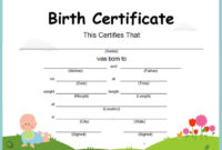 16+ Birth Certificate Templates | Smartcolorlib Throughout Free Girl Birth Certificate Template