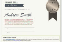 16 Free Honor Roll Certificate Templates Templates Bash Throughout Certificate Of Honor Roll Free Templates