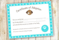 17+ Adoption Certificate Templates Free Pdf, Word Design Intended For Stuffed Animal Adoption Certificate Editable Templates