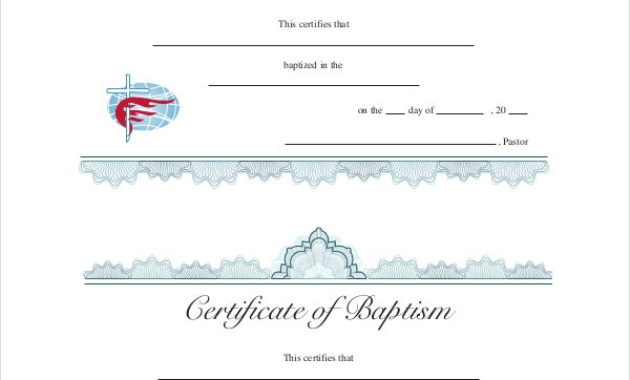 18+ Sample Baptism Certificate Templates Free Sample Inside Baptism Certificate Template Download