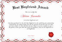 20 Best Boyfriend Award Certificate ™ In 2020 | Best Intended For Best Boyfriend Certificate Template