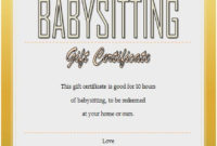 20 Free Babysitting Certificate Template ™ In 2020 (With In Babysitting Certificate Template