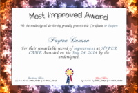 20 Most Improved Student Certificate ™ | Dannybarrantes Inside Student Of The Year Award Certificate Templates