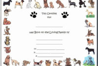 20 Puppy Birth Certificate Template Free Intended For Pet Birth Certificate Template