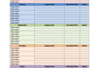 22+ Homework Planner Templates (Schedules) Excel Pdf Formats Within Homework Agenda Template
