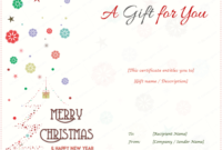 24+ Christmas &amp;amp; New Year Gift Certificate Templates Throughout Free Christmas Gift Certificate Templates