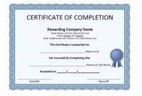 25+ Work Completion Certificate Templates Word Excel Samples Regarding Fresh Certificate Of Completion Construction Templates