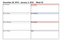 26 Blank Weekly Calendar Templates [Pdf, Excel, Word] ᐅ Throughout Free Blank Activity Calendar Template