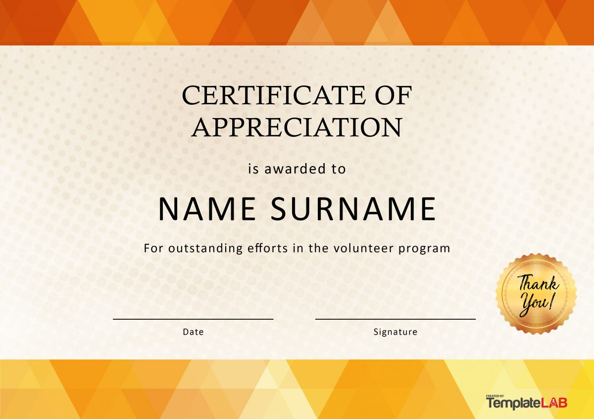 30 Free Certificate Of Appreciation Templates And Letters Inside Simple Certificate Of Appreciation Template Doc