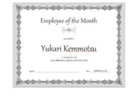 30+ Printable Employee Of The Month Certificates Throughout Employee Of The Month Certificate Template Word