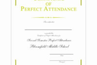30 Printable Perfect Attendance Certificate In 2020 Inside Fascinating Printable Perfect Attendance Certificate Template