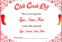 4 Chili Cook Off Certificate Template Free 97657 Regarding Awesome Chili Cook Off Certificate Template