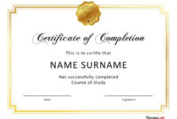 40 Fantastic Certificate Of Completion Templates [Word In With Blank Certificate Of Achievement Template