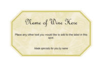 40 Free Wine Label Templates (Editable) | Free Wine Label Pertaining To Blank Wine Label Template