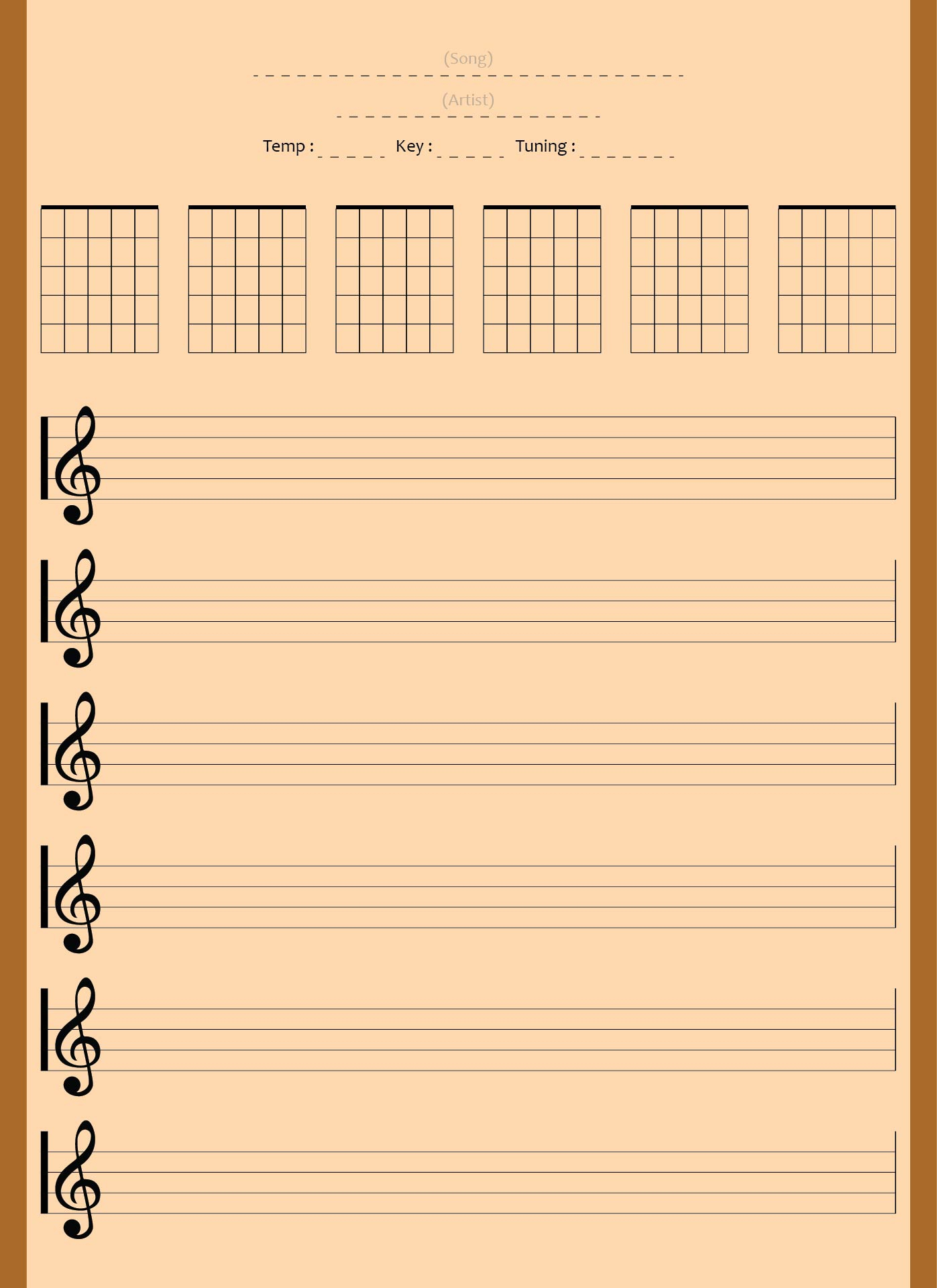 5 Best Free Printable Staff Paper Blank Sheet Music Within Blank Sheet Music Template For Word
