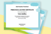5+ Free Preschool Certificate Templates Word | Psd With Regard To Certificate Template For Pages