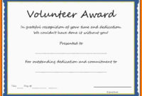 5+ Free Volunteer Certificates In 2020 (With Images Inside Fresh Outstanding Volunteer Certificate Template