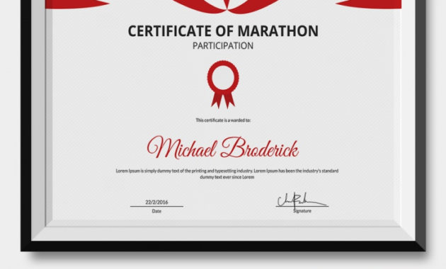 5+ Marathon Certificates Psd &amp; Word Designs | Design Inside Awesome 5K Race Certificate Templates