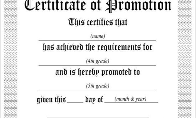 5Th Grade Promotion Certificate Template | This With Regard To Grade Promotion Certificate Template Printable