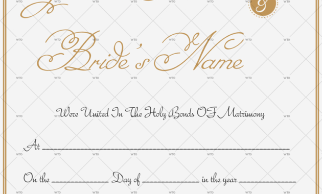 60+ Marriage Certificate Templates (Word | Pdf) Editable Regarding Certificate Of Marriage Template