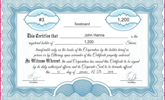 7 Blank Stock Certificate Template Free 06353 | Fabtemplatez With Regard To Fishing Certificates Top 7 Template Designs 2019