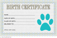 7+ Stuffed Animal Birth Certificate Template Free Designs Intended For Teddy Bear Birth Certificate Templates Free