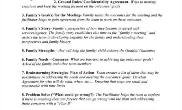 8+ Family Agenda Templates Free Word, Pdf Format Inside Family Meeting Agenda Template