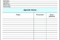 8 Meeting Schedule Template Sampletemplatess With Regard To Simple Agenda Template