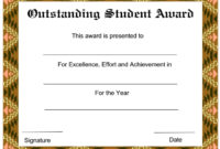 8+ Student Award Certificate Examples Psd, Ai, Doc Inside Outstanding Effort Certificate Template