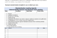 A4 Standardisation Meetings Within Quality Assurance Meeting Agenda Template