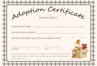 Adoption Certificate Template (3 Within Fascinating Pet Adoption Certificate Editable Templates