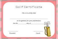 Adorable Golf Certificates For Professional Players : Free Inside Fantastic Golf Gift Certificate Template