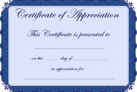 Appreciation Certificate Template | Certificate Of Pertaining To Certificate Of Appreciation Template Word