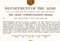 Army Commendation Medal Inside Army Certificate Of With Regard To Certificate Of Achievement Army Template