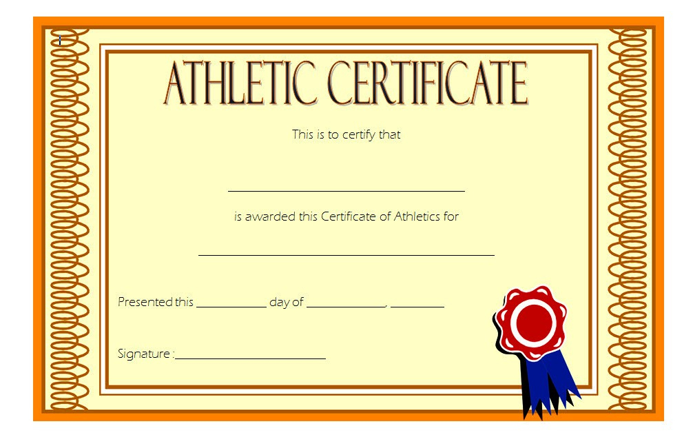 Athletic Award Certificate Template 10+ Best Designs Free Inside Honor Certificate Template Word 7 Designs Free