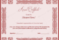 Award Certificate (Golden Blocks And Borders) Word For Free Honor Certificate Template Word 7 Designs Free