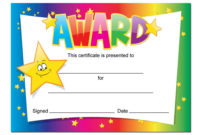 'Award' Certificates 16 X A6 Cards, Schools,Teachers Throughout Star Student Certificate Templates