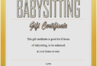 Babysitting Gift Certificate Template Free [7+ New Choices] For Free Certificate Of Cooking 7 Template Choices Free