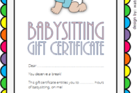 Babysitting Gift Certificate Template Free [7+ New Choices] In Certificate Of Cooking 7 Template Choices Free