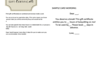Babysitting Gift Certificate Template Printable Pdf Download With Babysitting Certificate Template