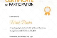 Badminton Sports Certificate Design Template In Psd, Word With Athletic Certificate Template