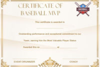 Baseball Mvp Certificate: 10 Templates To Customize Online Inside Mvp Certificate Template