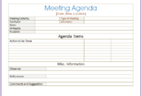 Basic Meeting Agenda Template Formal & Informal Meetings Pertaining To Meeting Agenda Template Word Download