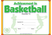 Basketball Achievement Certificate Template Download Intended For New Basketball Certificate Template